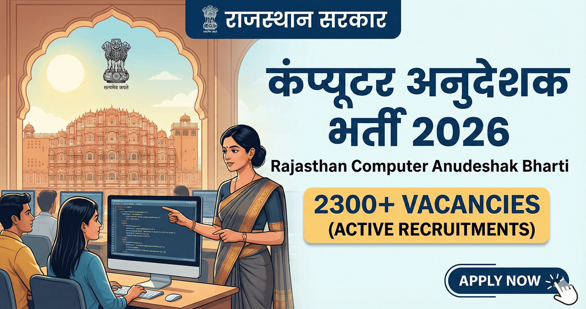 Rajasthan Computer Anudeshak Bharti 2026 नई कंप्यूटर अनुदेशक भर्ती 2026